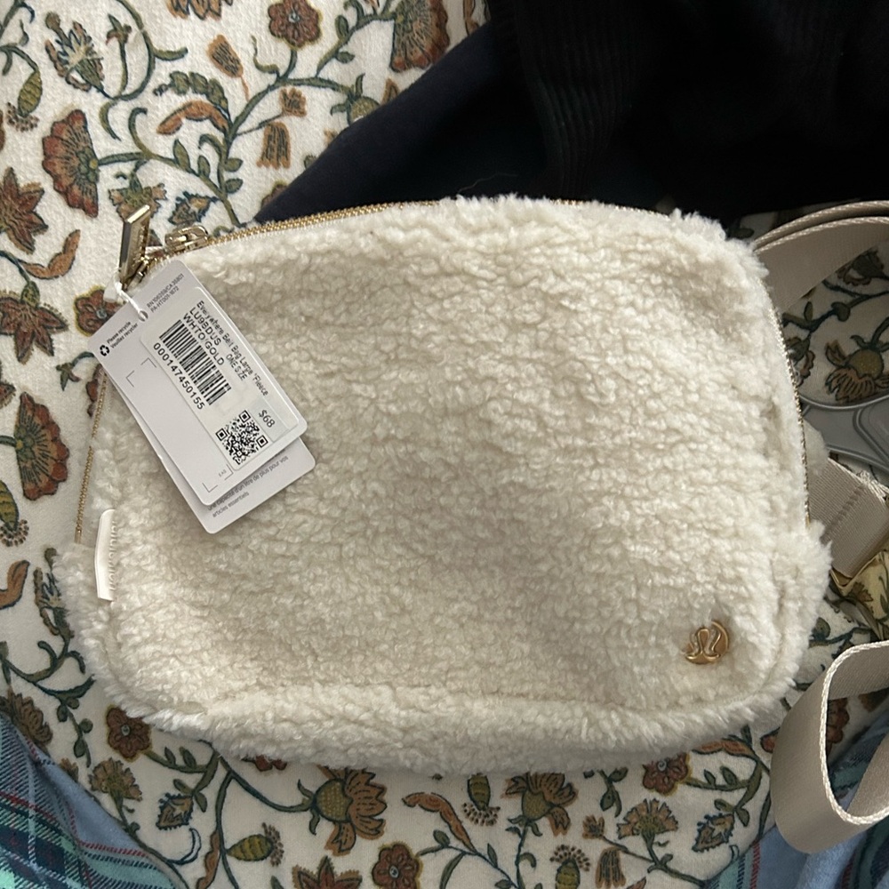 Lululemon plush belt bag with gold hardware